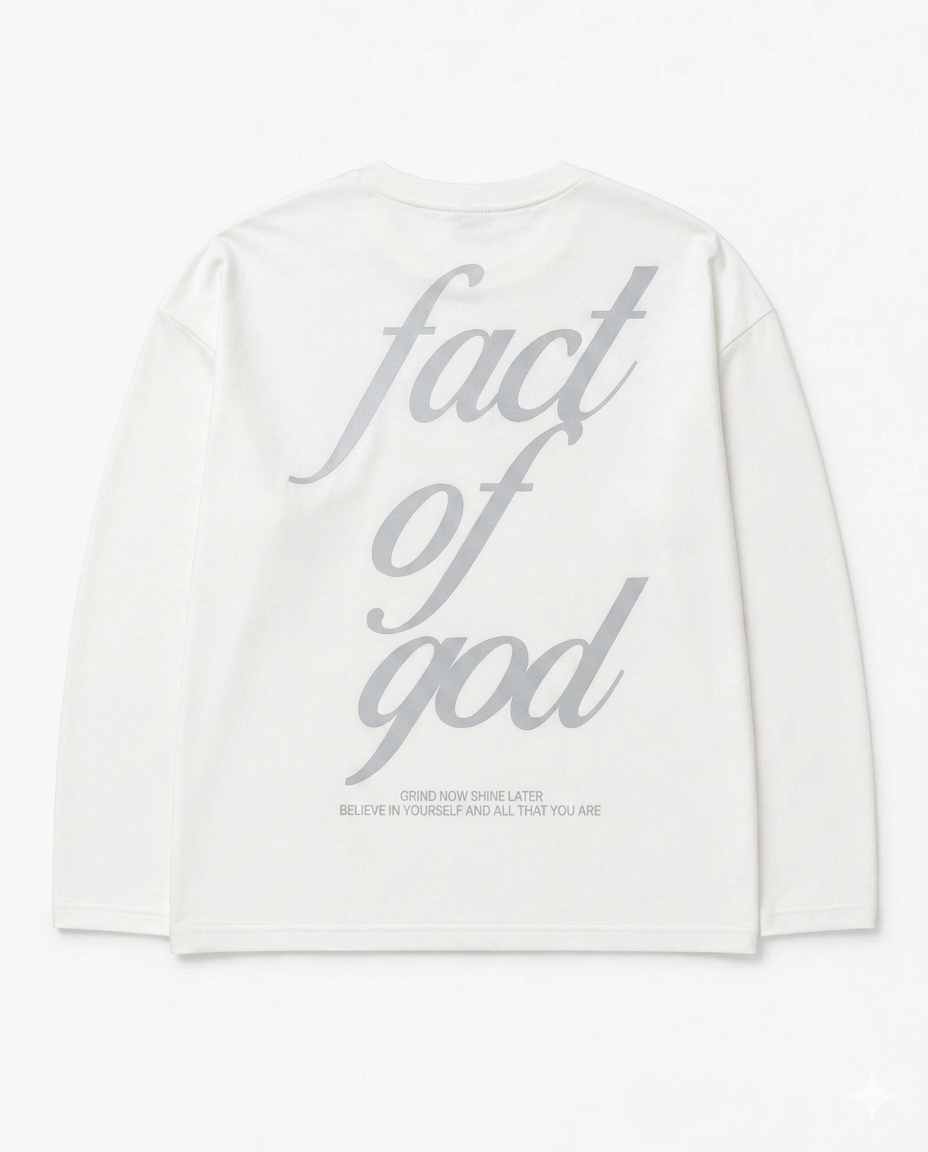Remera Boxy Fit "WHITE FACT" Mangas Largas vista 2