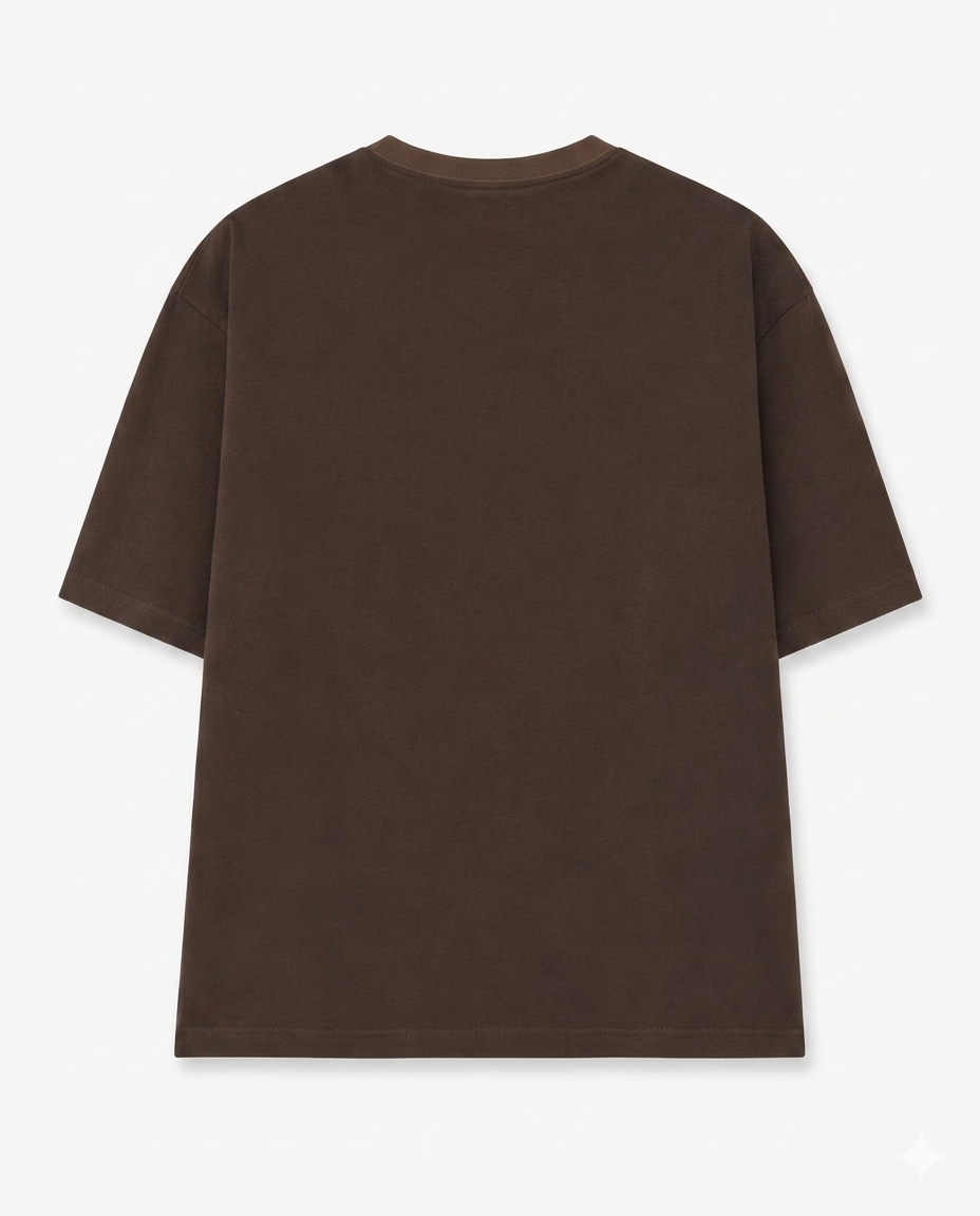 Remera Oversize "TRUE ORIGIN" Broun vista 2