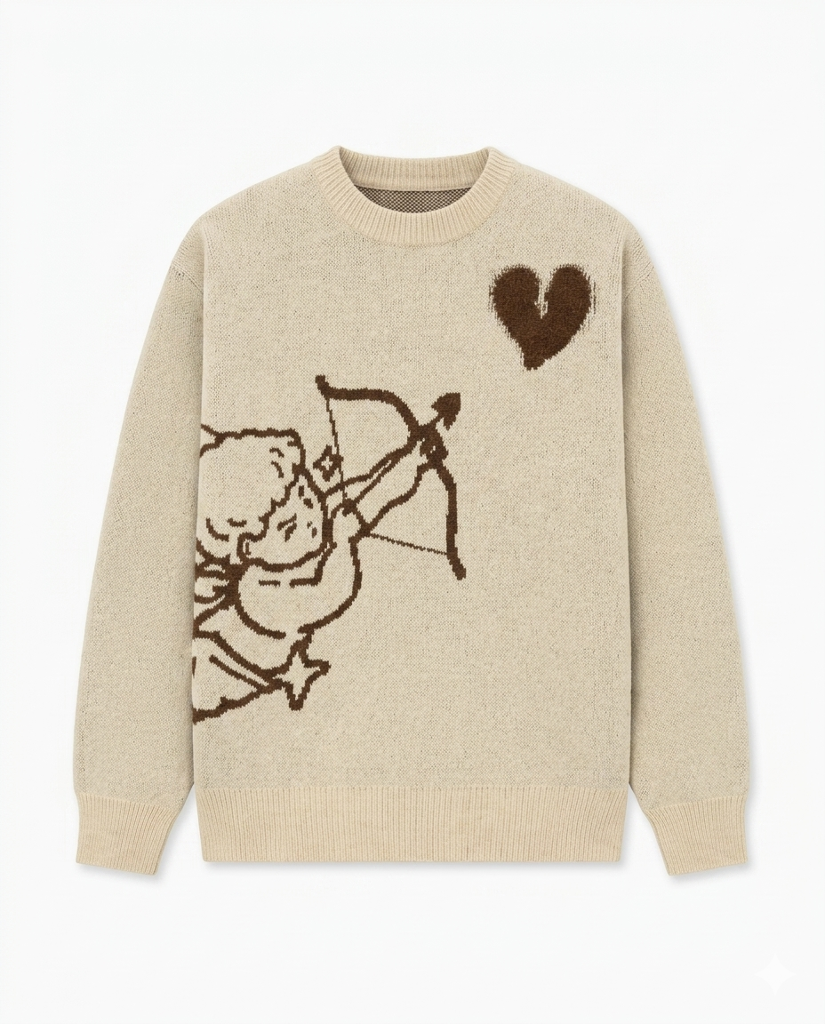 Sweater Premium "LOST CUPID" Beige